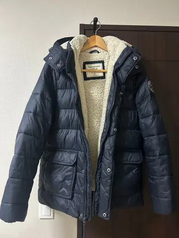 애버크롬비 & 피치 네이비 플리스 안감 다운 자켓