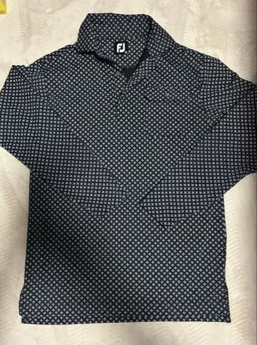 FootJoy 풋조이 골프웨어 긴팔 피케 셔츠 FJ 올 로고 무늬