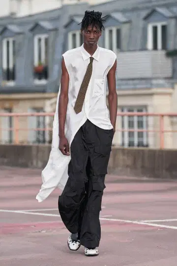 dries van noten 23ss 코튼 와이드 카고 팬츠 s