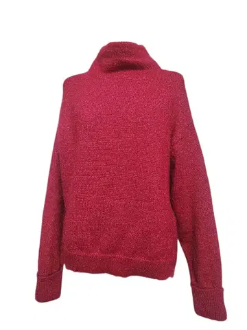 KBF 하이넥 스웨터 라메 풀오버 핑크