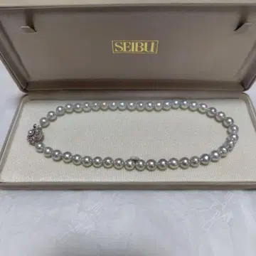 SEIBU 진주 펄 목걸이 꽃 모티브 새상품급