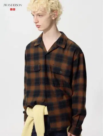 UNIQLO JW 앤더슨 브러쉬드 코튼 오버 사이즈 셔츠