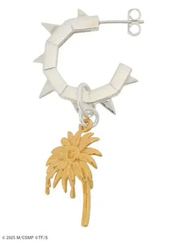 CHAINSAW BLADE AND FLOWER EARRING