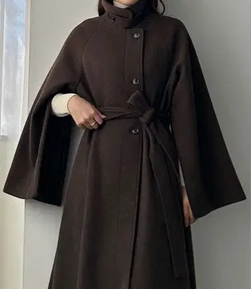 루엘레 louere 브라운 롱 코트 버튼 포함