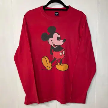 Disney 미키마우스 긴팔 티셔츠 L 빨간색