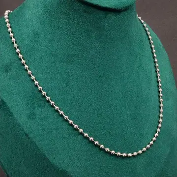 실버 볼 체인 롱 목걸이