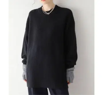 저널 스탠다드 새상품 Glenloche 아제 크루 롱 니트 블랙