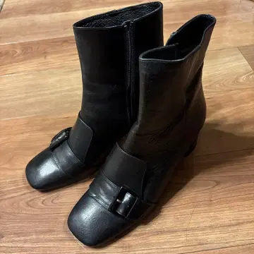 천연 가죽 부츠 6cm 힐