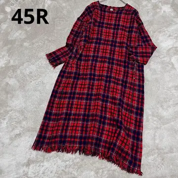 컨디션 최상 45R 45rpm 융모 울 체크 롱 니트 원피스