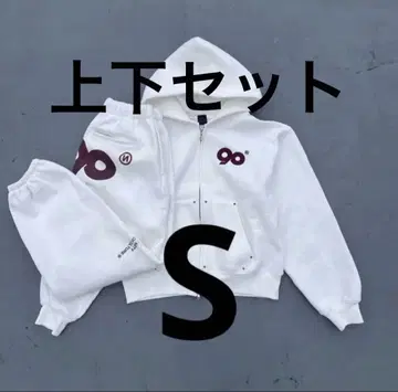 9090girl 로고 글리터 셋업 (화이트)