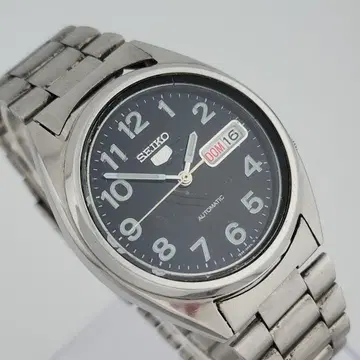 SEIKO 5 자동 와인딩 7S26-3180 블랙 다이얼 데이데이트