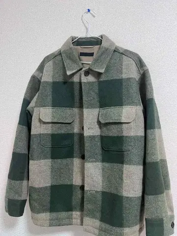 그린과 베이지 체크 자켓 M