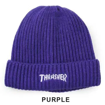 THRASHER 퍼플 니트 모자