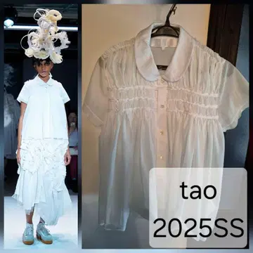 tao 2025SS 화이트 셔링 반팔 셔츠
