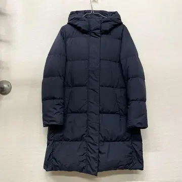 무인양품 네이비 후드 다운 코트