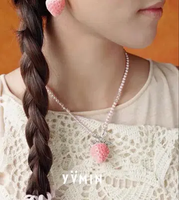 YVMIN 이치고 펄 넥클리스 핑크 실버