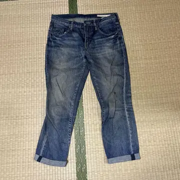 다크 블루 롤업 데님 팬츠 사이즈 38
