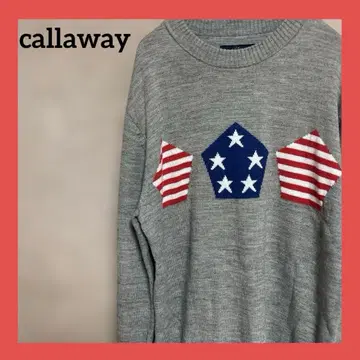 캘러웨이 니트 스웨터 성조기 그레이 M 가을/겨울 골프웨어
