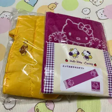 헬로키티 & 리락쿠마X커브 콜라보 타월 세트, 백