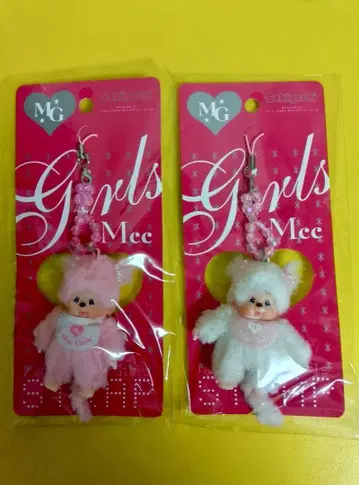 몬치치 MCC GIRLS 스트랩 화이트와 핑크 미개봉 2개 세트