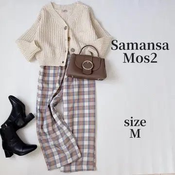 SamansaMos2 가디건 체크 팬츠 코디 세트 판매 M