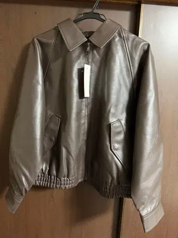 [ 택 포함 ] GU 인조 가죽 탄력 해링턴 자켓 XXL