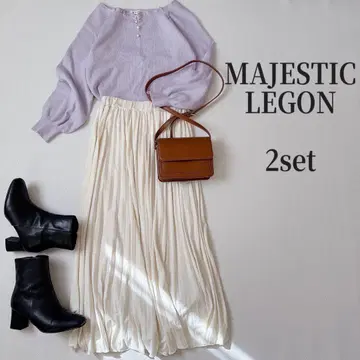 MAJESTIC LEGON 니트탑 롱 스커트 코디 세트 판매 M