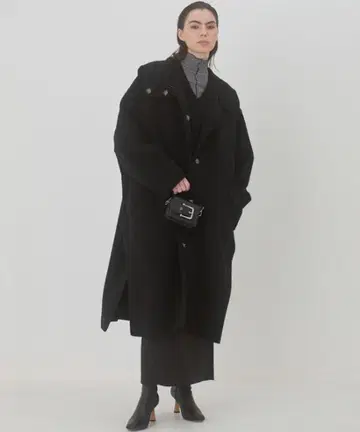 [ 클리닝 완료 ] 루쉘블루 Hooded Over COAT 블랙