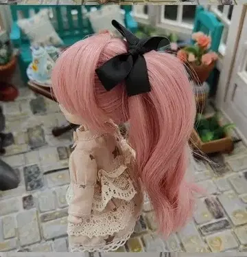 오비츠11용 가발 ( 10cm ) 핑크 포니테일
