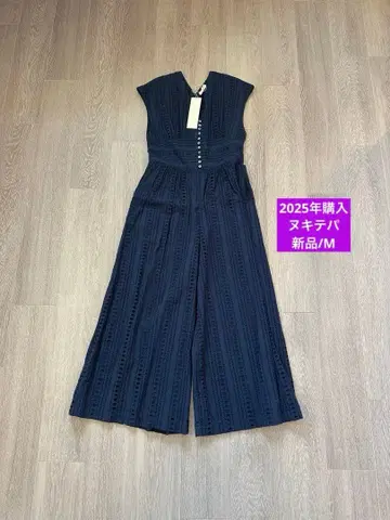 새상품 [누키테파] Stripe Cutwork 올인원/M/네이비