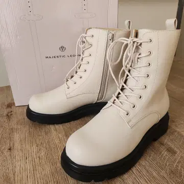 MAJESTIC LEGON 탱크 솔 레이스업 부츠 L 화이트 계열