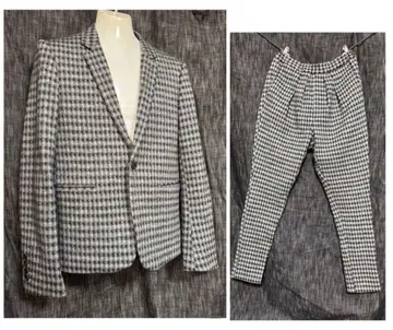 LAD MUSICIAN 스타 깅엄 체크 셋업 44 울 S