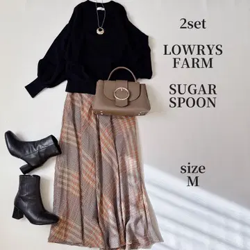 LOWRYSFARM 니트탑 SUGAR SPOON 롱 스커트 코디 판매 M