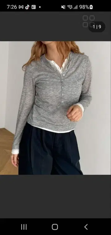 캐널진 레이어드 롱T셔츠 그레이