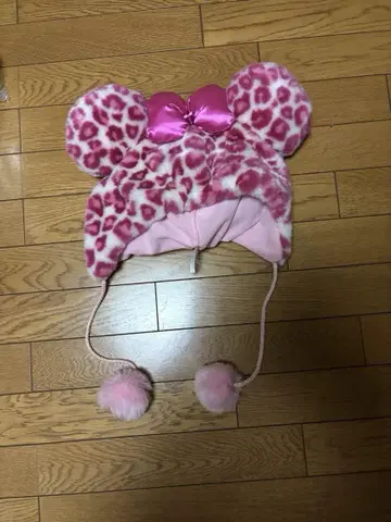 디즈니 레오파드 무늬 핑크 팬캡 미니