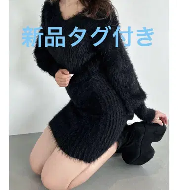 [미사용 새상품] 샤기 니트 원피스