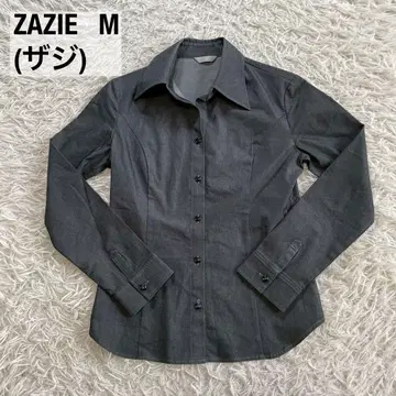 ZAZIE (자지) 긴팔 셔츠 코튼 혼방 긴팔 셔츠