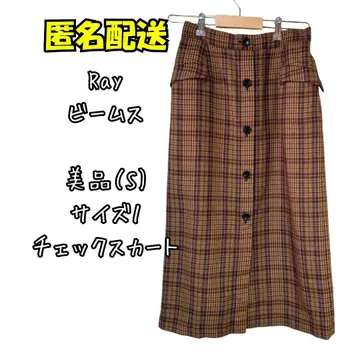 Ray BEAMS 체크 무늬 타이트 스커트 S 빔즈