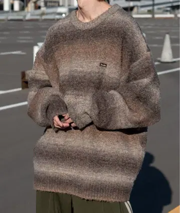 Perushu 루즈 그라데이션 니트 풀오버