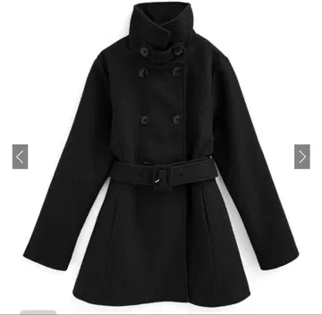 블랙 더블 브레스트 코트