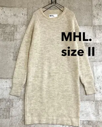 MHL 니트 원피스 래글런 소매 리브 니트 스웨터 마가렛호웰