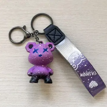 곰돌이 키링 백참 퍼플 보라색