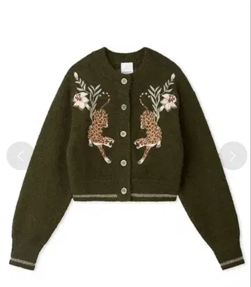 LILY BROWN 케이타 마루야마 자수 가디건 카키