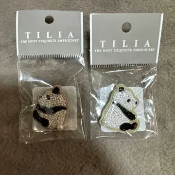 TILIA 팬더 자수 브로치 2개 세트