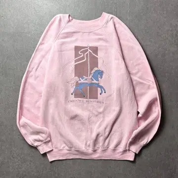 Hanes 80s USA제 회전목마 기업계 말 핑크 L