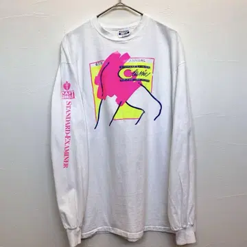 90s USA제 싱글 비피 롱티 기업 로고 코카콜라 화이트 XL