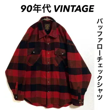 90년대 VINTAGE 버팔로 체크 플란넬 셔츠 빅 실루엣