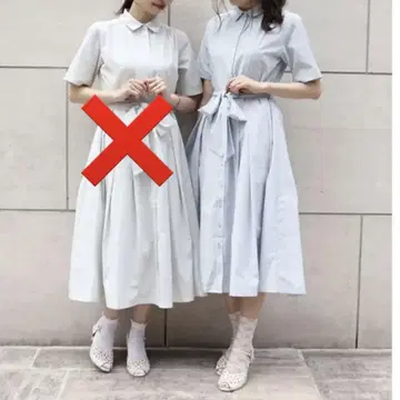 핀 리본 벨트 스트라이프 셔츠 원피스