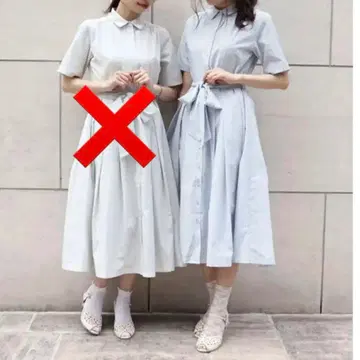 핀 리본 벨트 스트라이프 셔츠 원피스