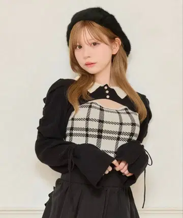 apres jour 소매 리본 니트 앙상블